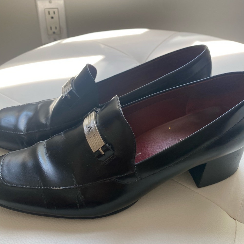 Vintage Ralph Lauren Black Heeled Loafers - Picture 5 of 15